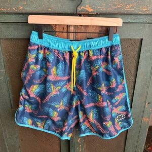 Rowdy Gentleman Tropical Parrot Swim Trunks